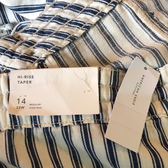 AMERICAN EAGLE OUTFITTERS Size 14 High Rise Taper Pant Classic Nautical $69 NEW - Picture 7 of 14